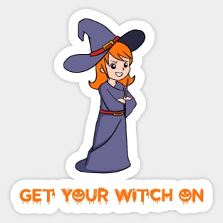 Halloween witch cartoon Sticker